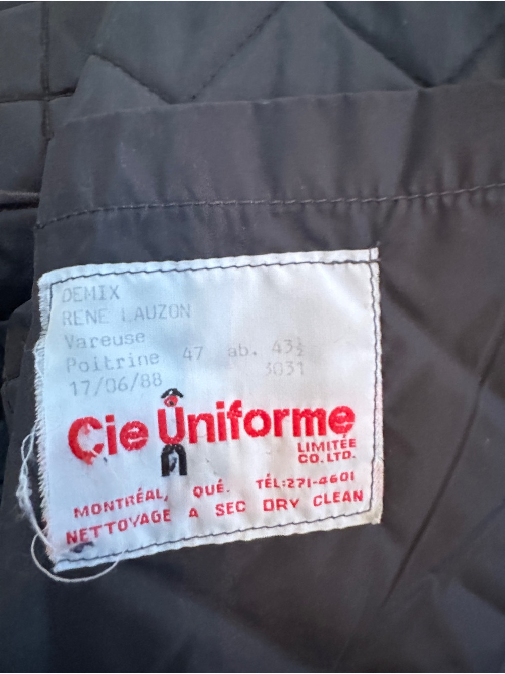 Vintage Quilted-Lined Men's dark gray Mechanic /Work Jacket - Picture 7 of 10